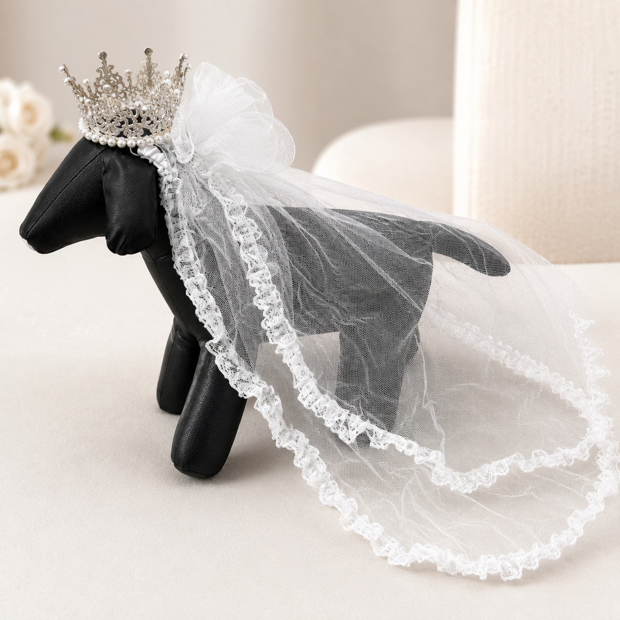 Royal Paws Tiara Veil Pet Royal Dog Accessories