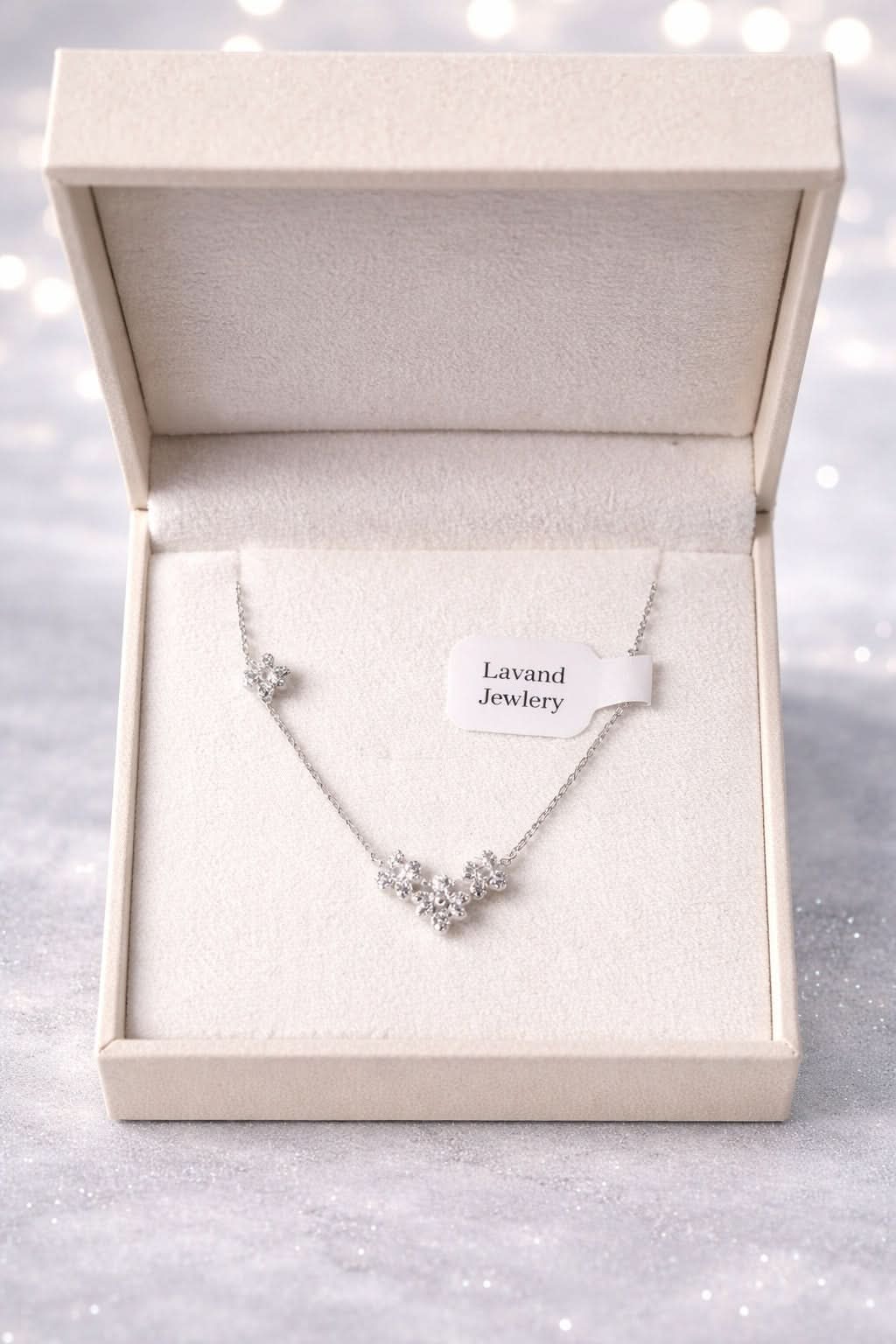 Lavand Flower Diamond Necklace-0