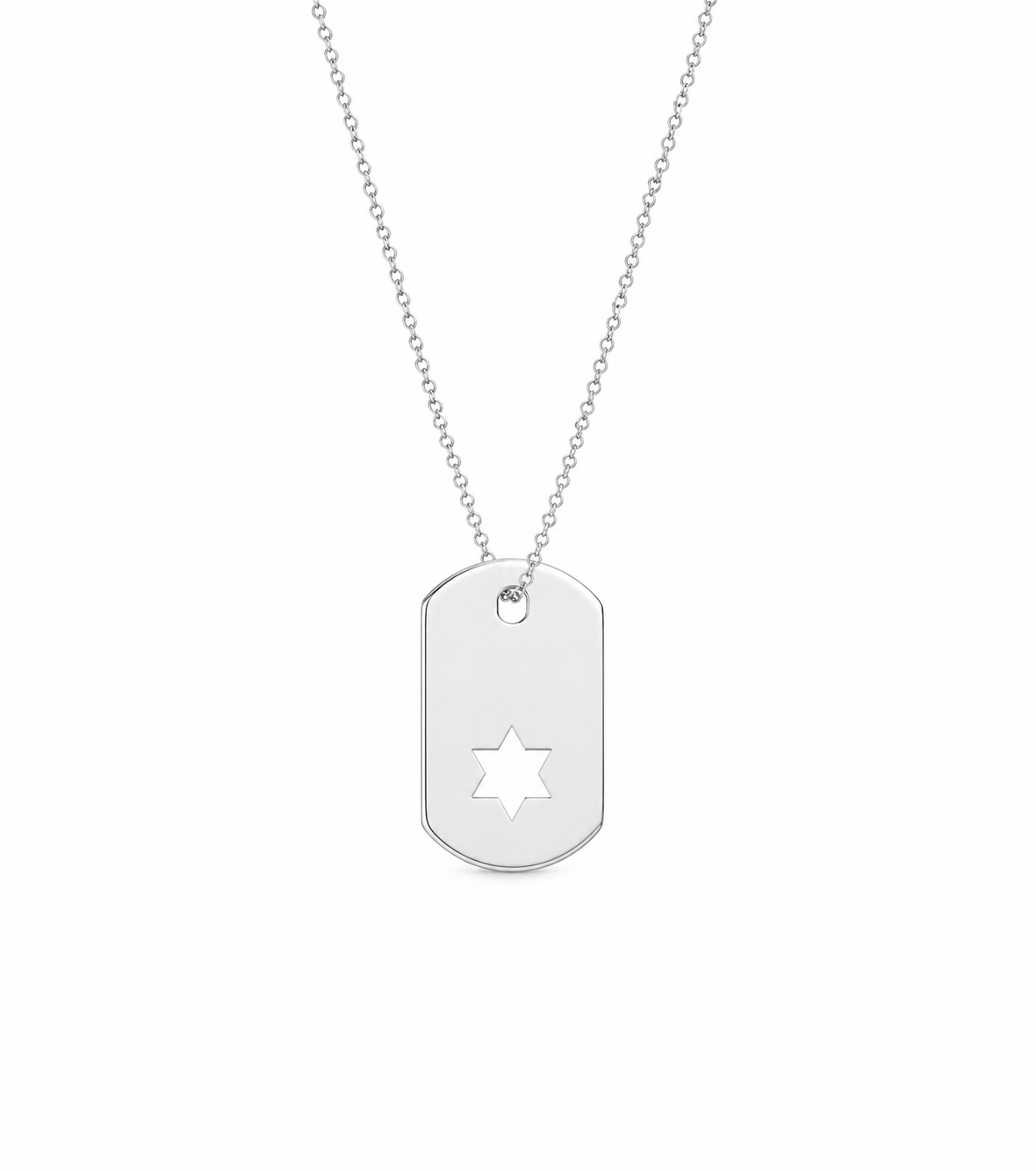 Star of David ID Tag Necklace