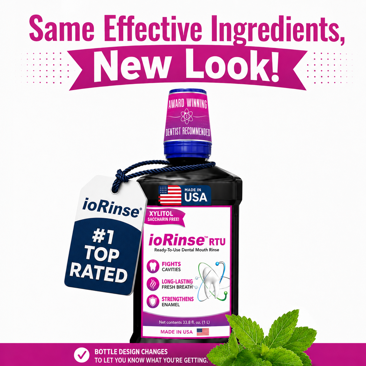 IoTech ioRinse RTU Ready-To-Use Mouth Rinse - Soft Mint (33.8 fl oz)