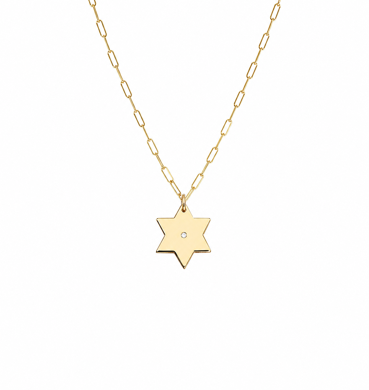 Liz Star of David Paperclip Necklace