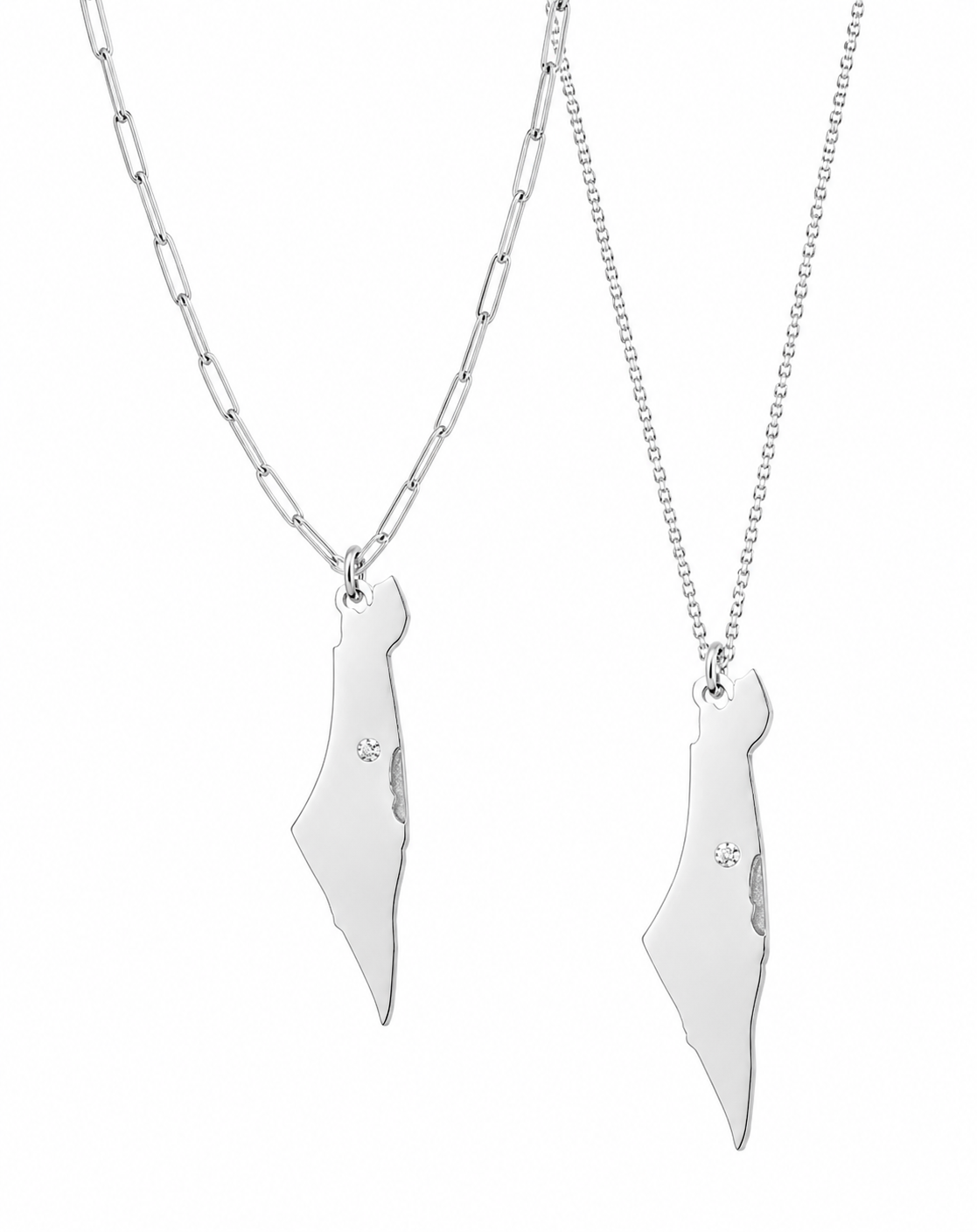 Eretz Diamond Map Necklace
