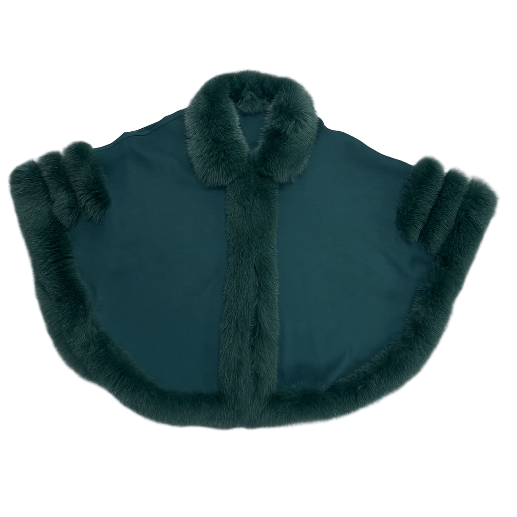 Cashmere & Arctic Fox Tuxedo Cape