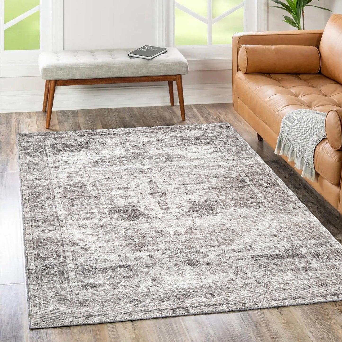 Chateau Machine washable in Grey Rug-3