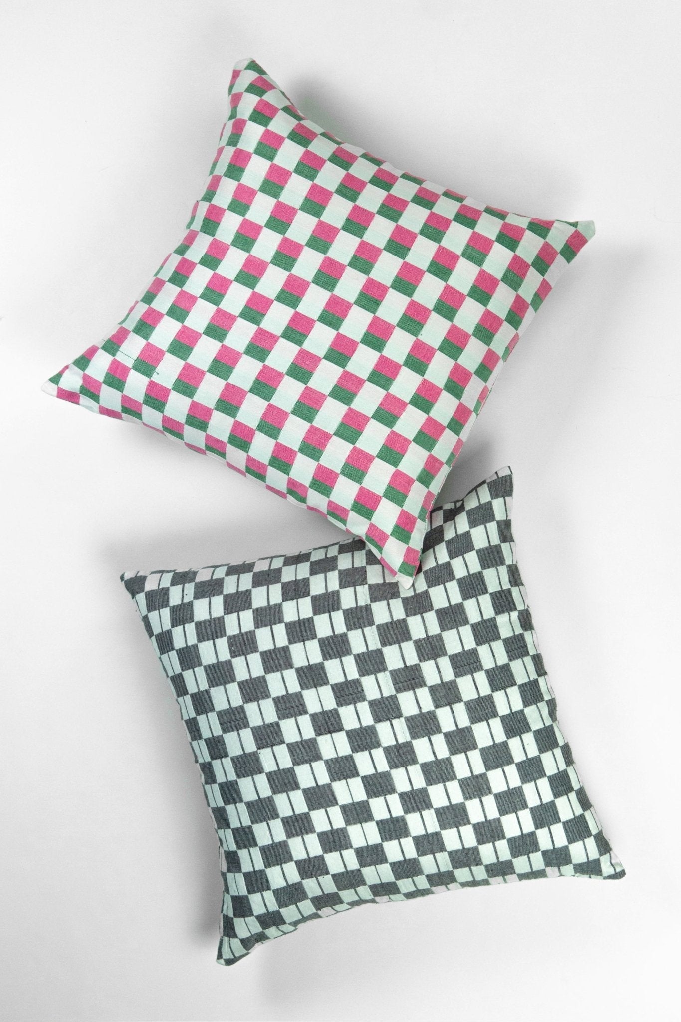 Sujani Pillow - Black & White Checkered Pillow