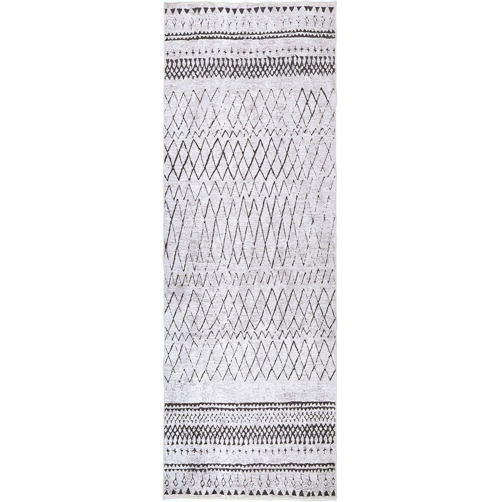 Alma Scandi Moroccan in Silver : Runner Rug-0