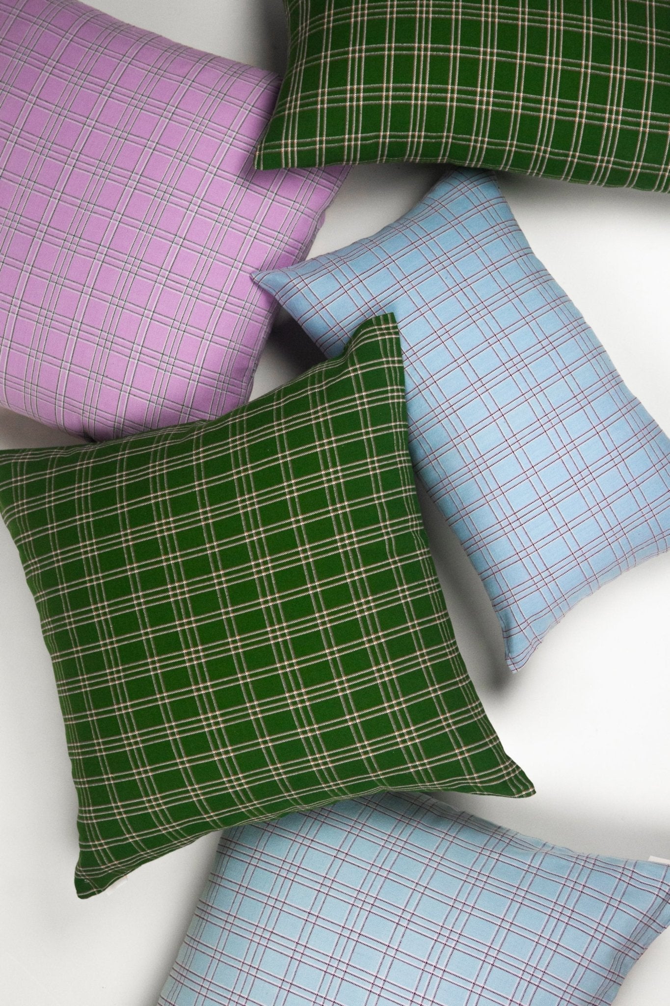 Chiapas Plaid Forest Green Pillows