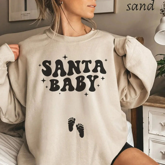 Christmas Pregnancy Announcement Sweatshirt – Santa's Little Secret Holiday Top