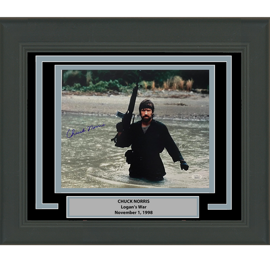 Framed Autographed/Signed Chuck Norris Logan's War: Bound by Honor 11x14 Movie Photo JSA COA #5