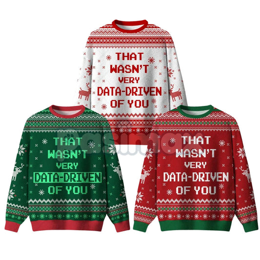 Classic Geek Style Ugly Christmas Sweater – Cozy Crew Neck Knit Jumper, Perfect Holiday Gift for Men & Women