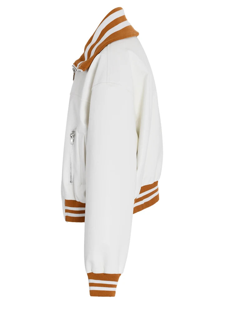 Color-block PU Leather Jacket, Soho | Women - BYMANYC ® New York-2