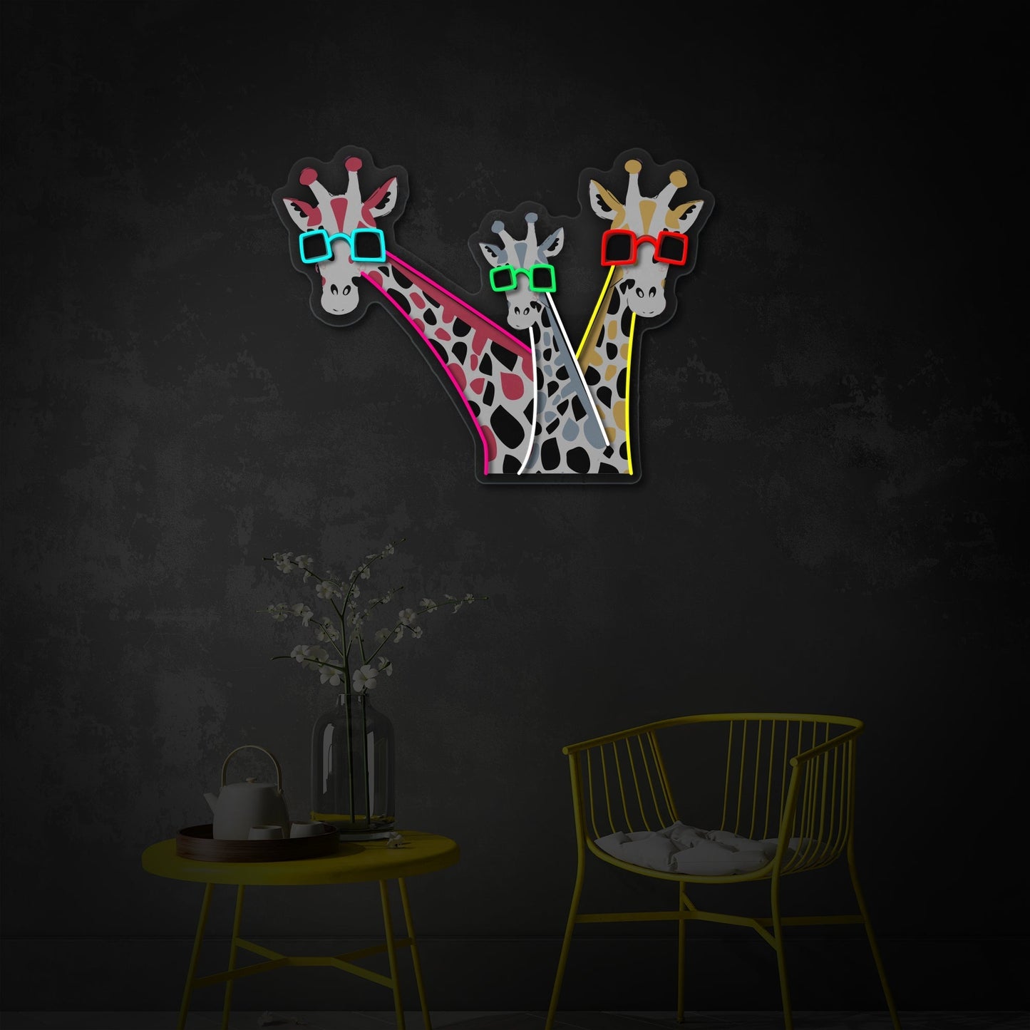 Cool Giraffes LED Neon Sign | Animal Pop Art