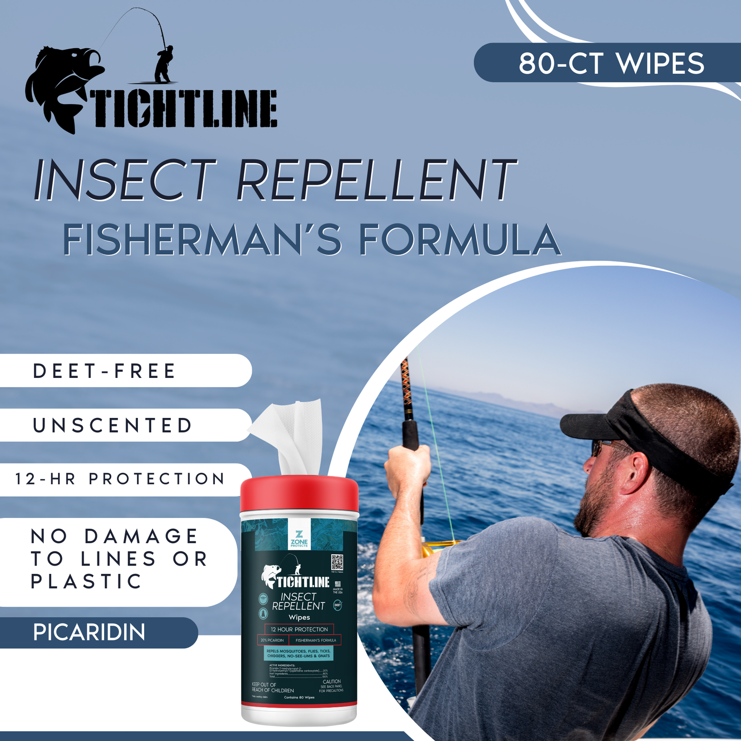 Tightline Picaridin Insect Repellent Wipes