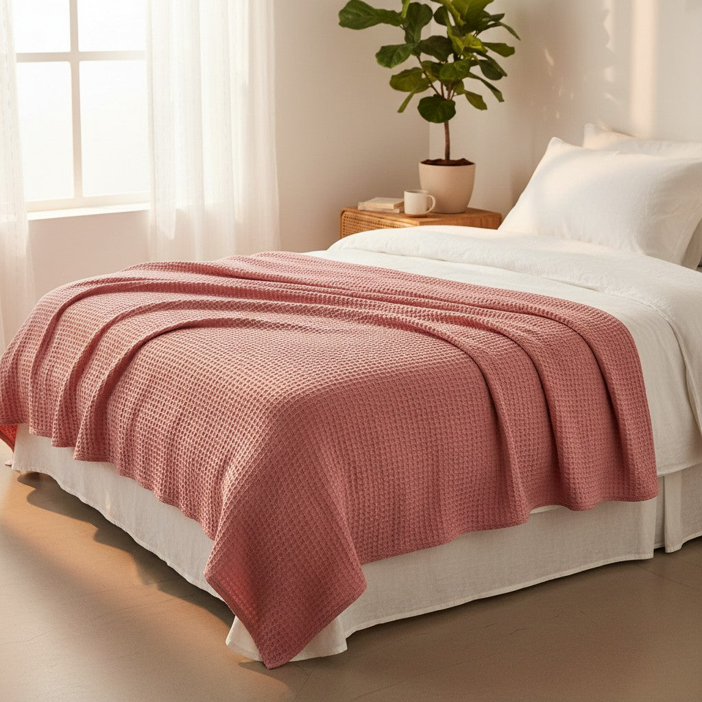 Cotton Herringbone & Honeycomb Weave All Season Blanket-3