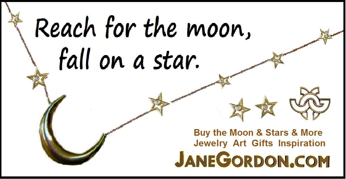 Star Earrings-Solid Stars-18K with black diamonds-1