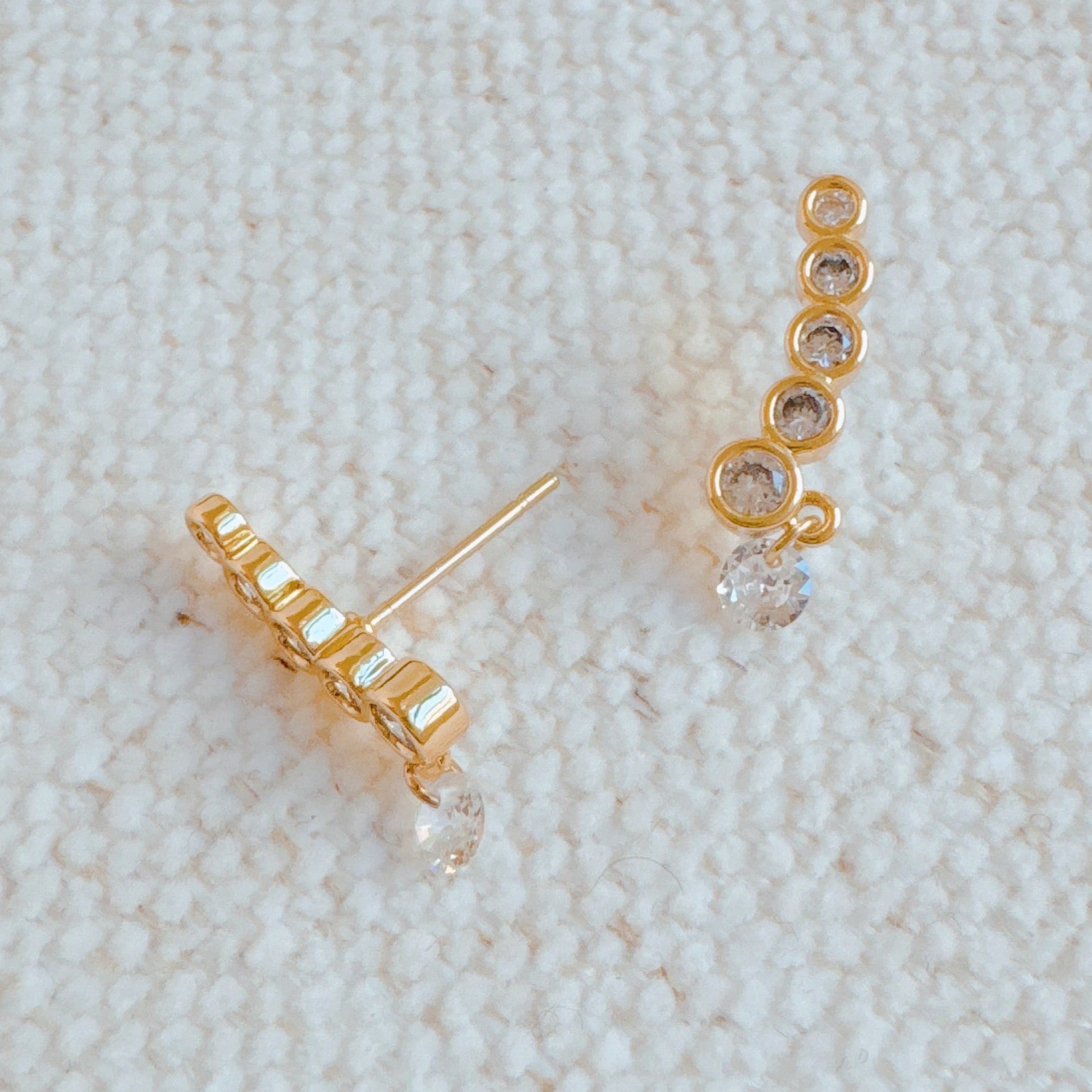 Crystal Drop Climber Earrings-1