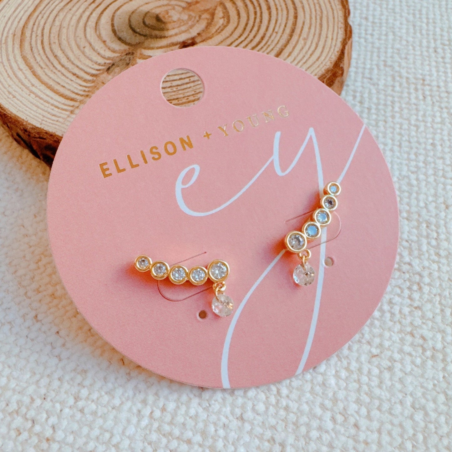 Crystal Drop Climber Earrings-3