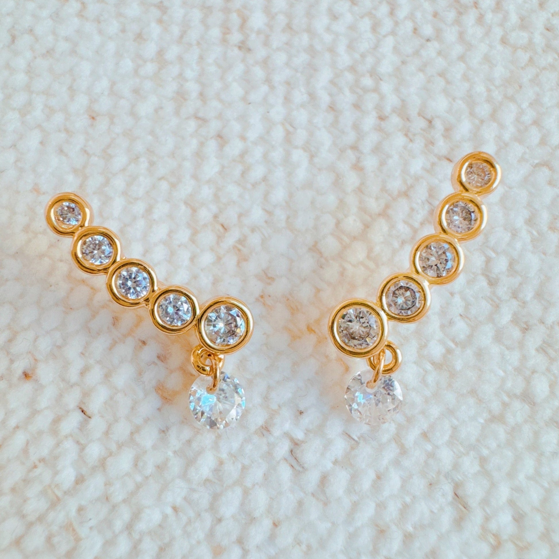 Crystal Drop Climber Earrings-0
