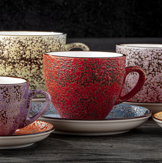 Set Of 6 Violet / Lavender Porcelain Coffee / Tea Cup 10 FL OZ | 300 ML-1