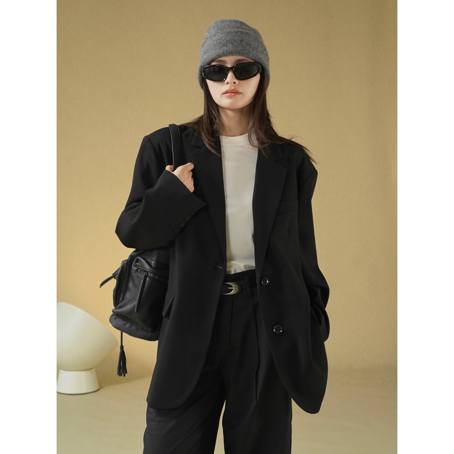 Loose fitting suit slim and wide casual jacket for women