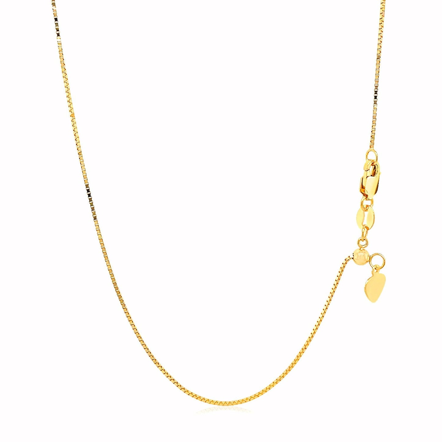 14k Yellow Gold Adjustable Box Chain 0.7mm
