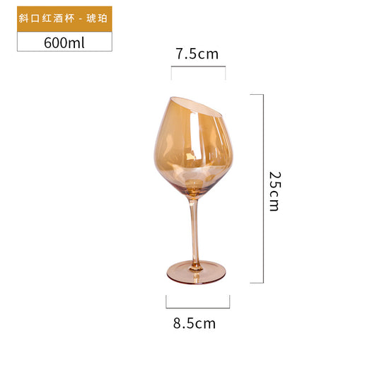 Creative Crystal Glass Champagne Flutes Electroplated Amber smoke gray wine glass Household goblet wedding Wine Glasses