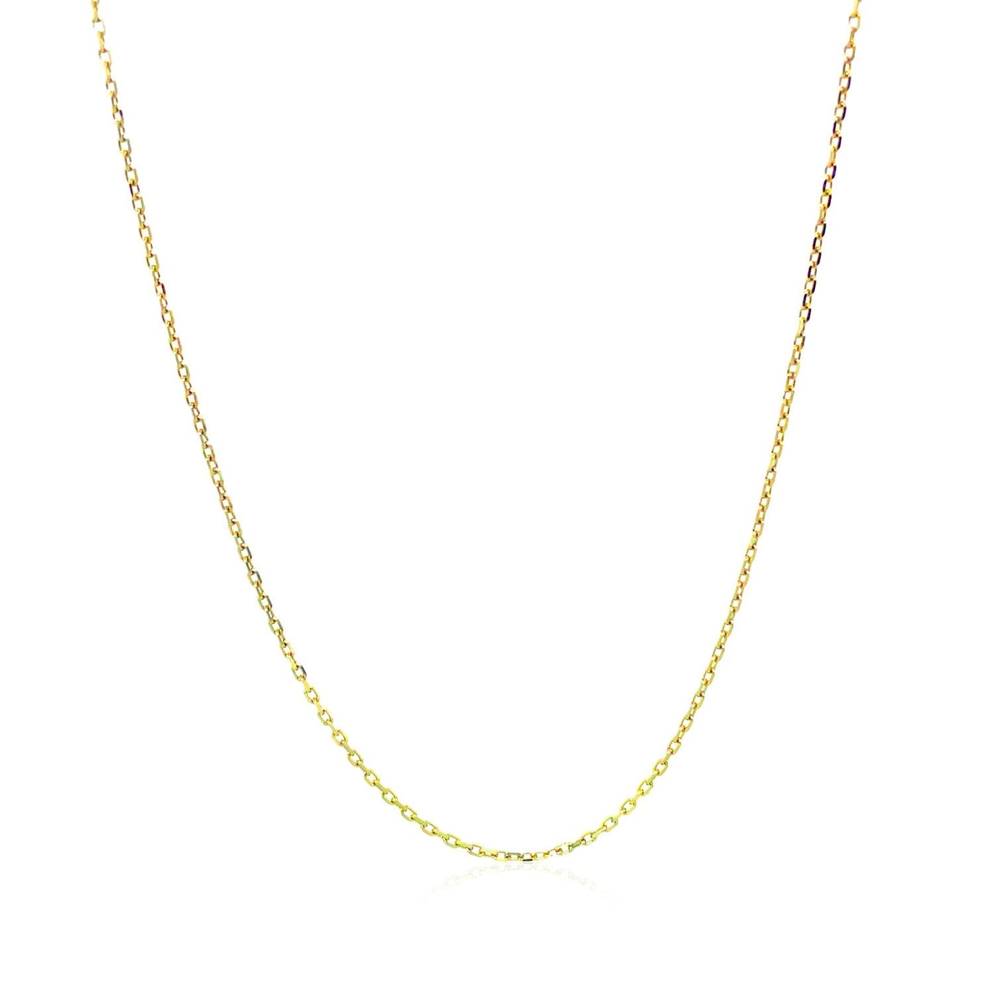 14k Yellow Gold Diamond Cut Cable Link Chain 0.8mm