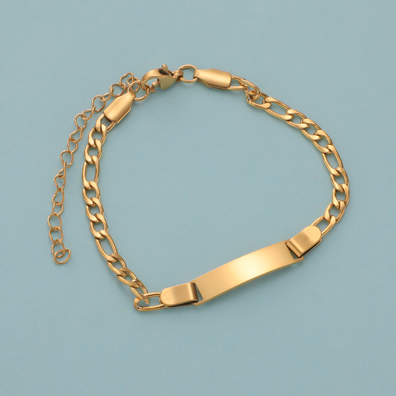 Unique Fashionable Kids' Gift  Style Stainless Steel Engravable Children's Bracelet
