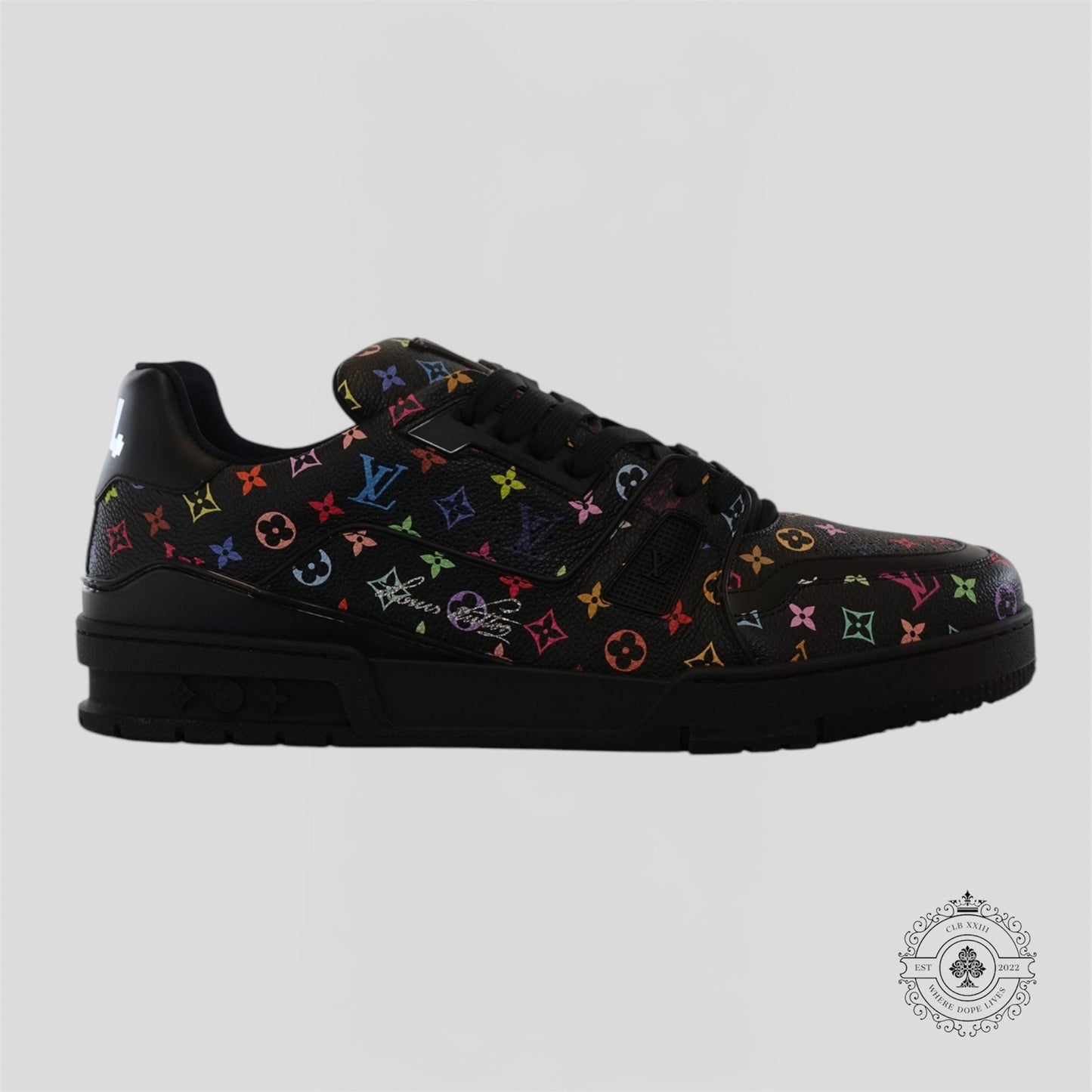 Louis Vuitton X Takashi Murakami LV Trainer Sneaker in Black
