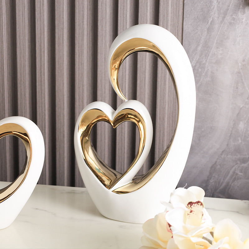 Modern Creative Heart-to-Heart Ornament for Home Living Room, Entryway, Wine Cabinet, Bedroom, TV Cabinet Decoration