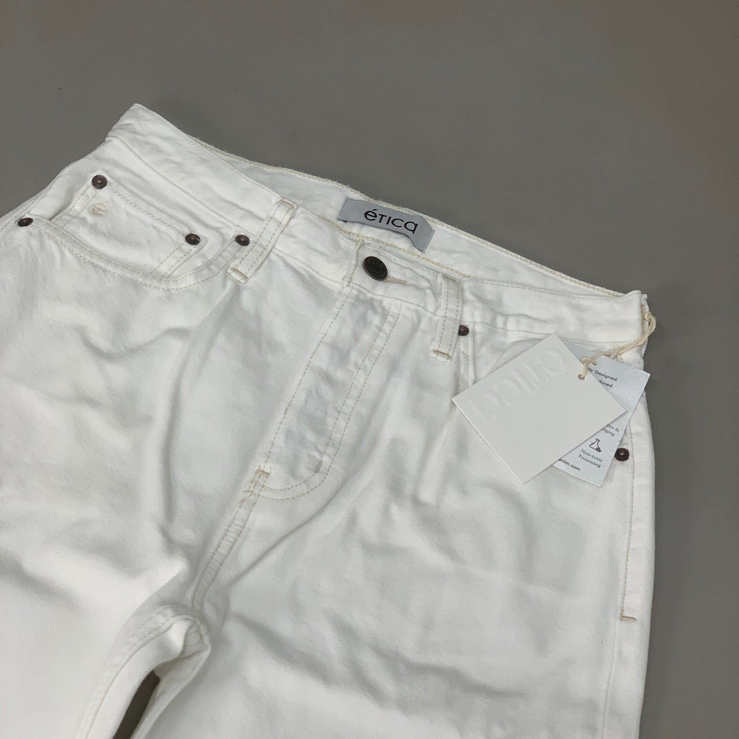 ETICA Tyler High Waist Straight Leg Ankle jeans Vintage White Size 28 EW180114A
