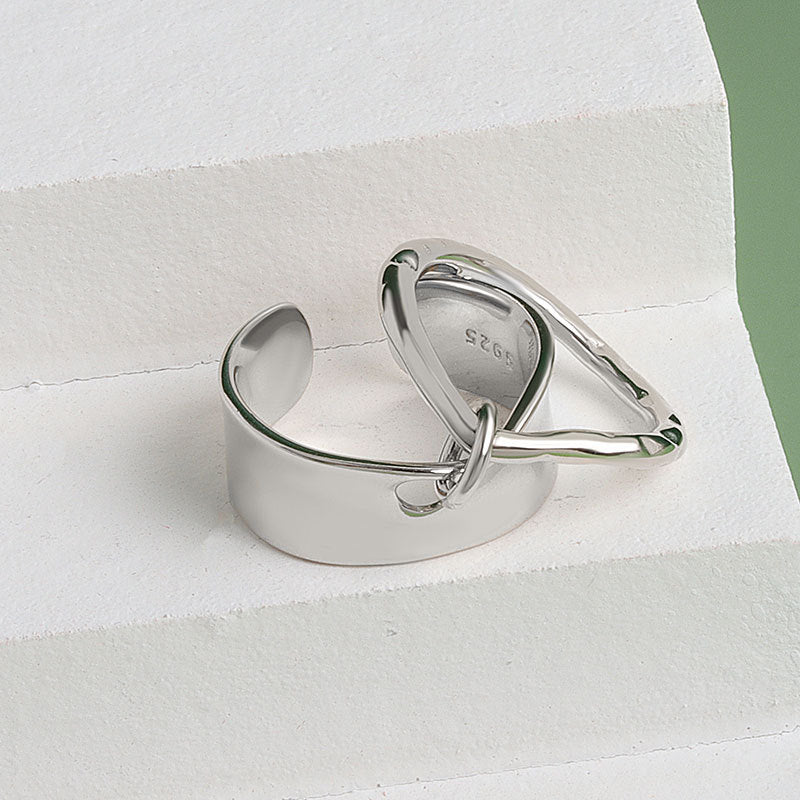 Silver Color Fashion Round Shape Silver Ring Open Finger Ring For Women Party Jewelry Gift Trend
