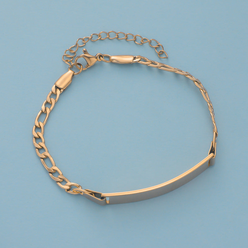 Unique Fashionable Kids' Gift  Style Stainless Steel Engravable Children's Bracelet