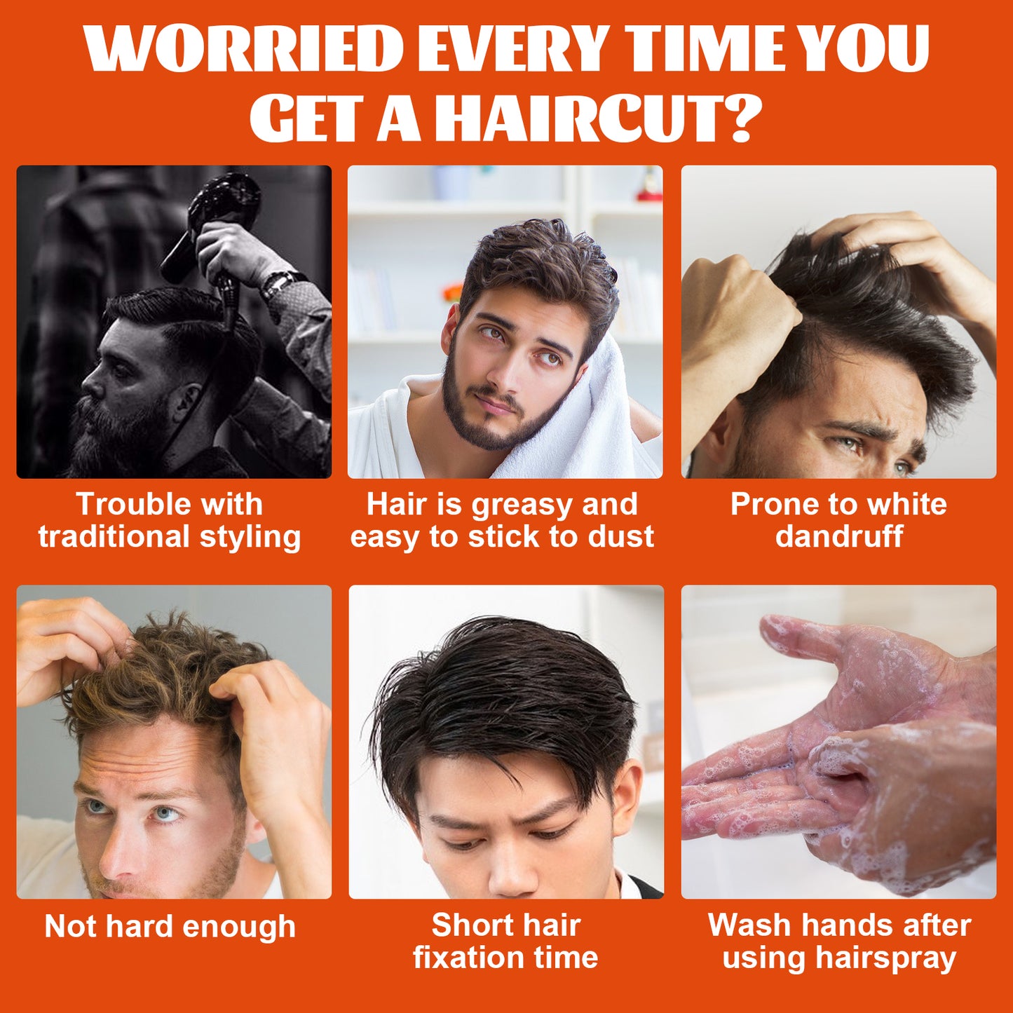 Men's Hair Wax Comb Retro Oily Head Big Back Hair Shape Moisturizing And Long-Lasting Comb One Comb To Set The Shape