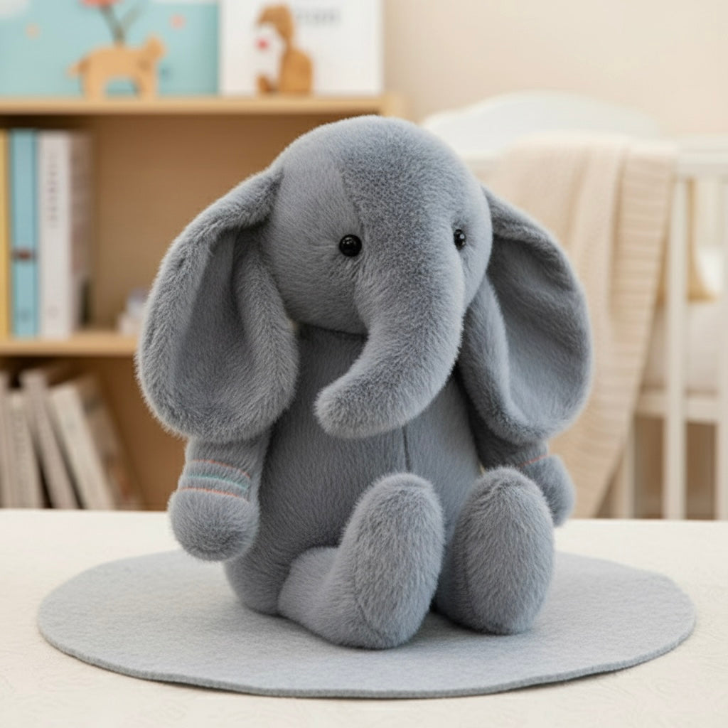 12" Elephant Plush Toy | Ultra-Soft Sensory Stuffed Animal | Nursery Keepsake