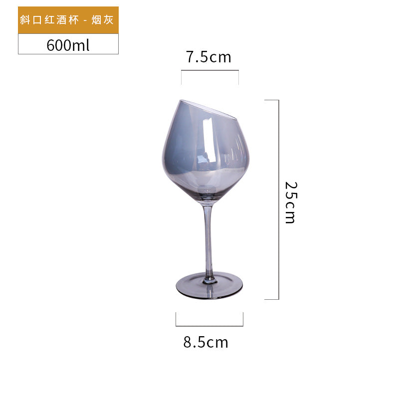 Creative Crystal Glass Champagne Flutes Electroplated Amber smoke gray wine glass Household goblet wedding Wine Glasses