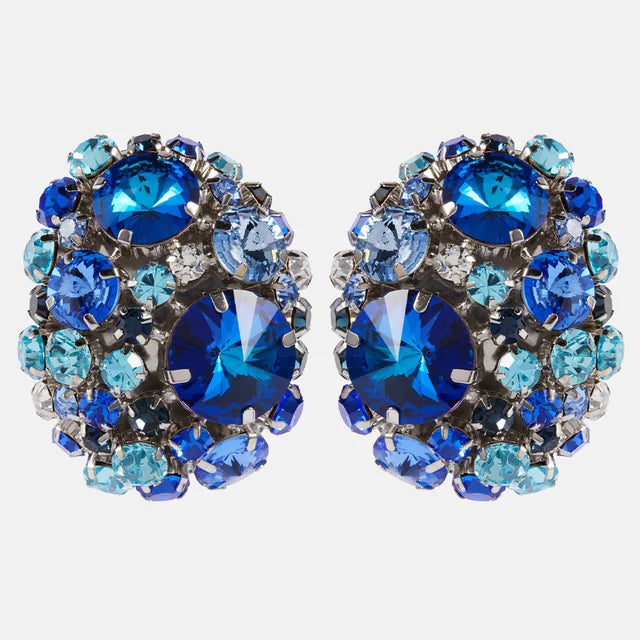 Stonefans Round Crystal Ear Clip No Piercing Jewelry Free Shipping Christmas Gift Colorful Rhinestone Clip Earrings for Women