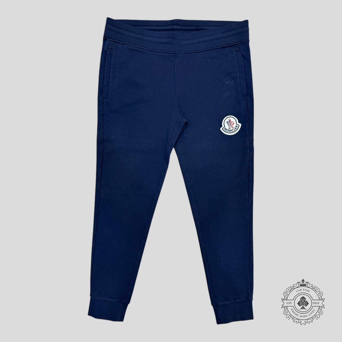 Moncler Logo Patch Sweatpants in Navy