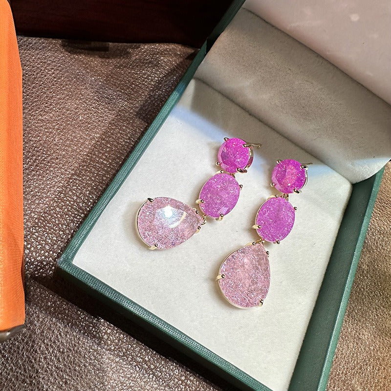 Colorful Diamond Immortal Qi Super Sparkling Pink Diamond Ice Flower Cut Full of Diamond Trendy Woman