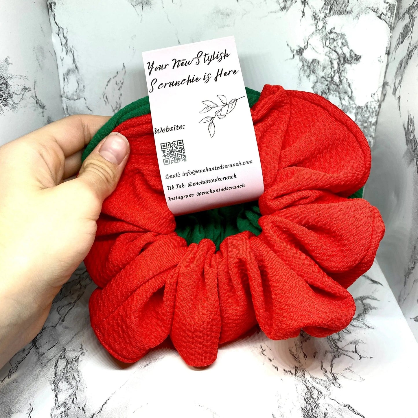 Green and Red Bullet Christmas Scrunchie Set