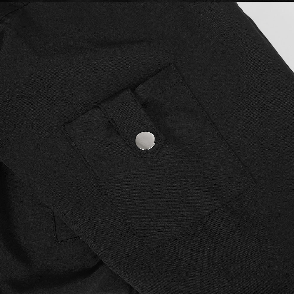 Thick cotton padded stand up collar cotton jacket