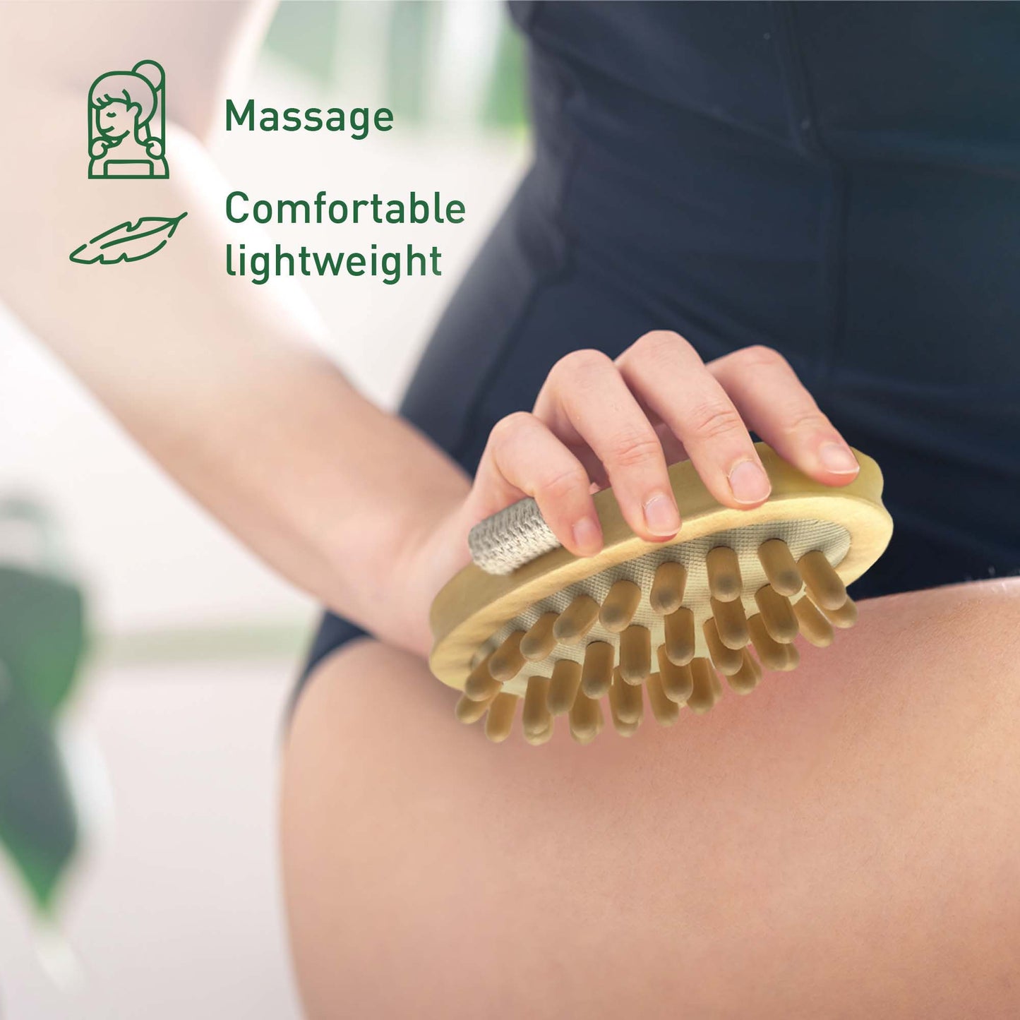 Rubber Massager with Lotus Wooden Handle-1