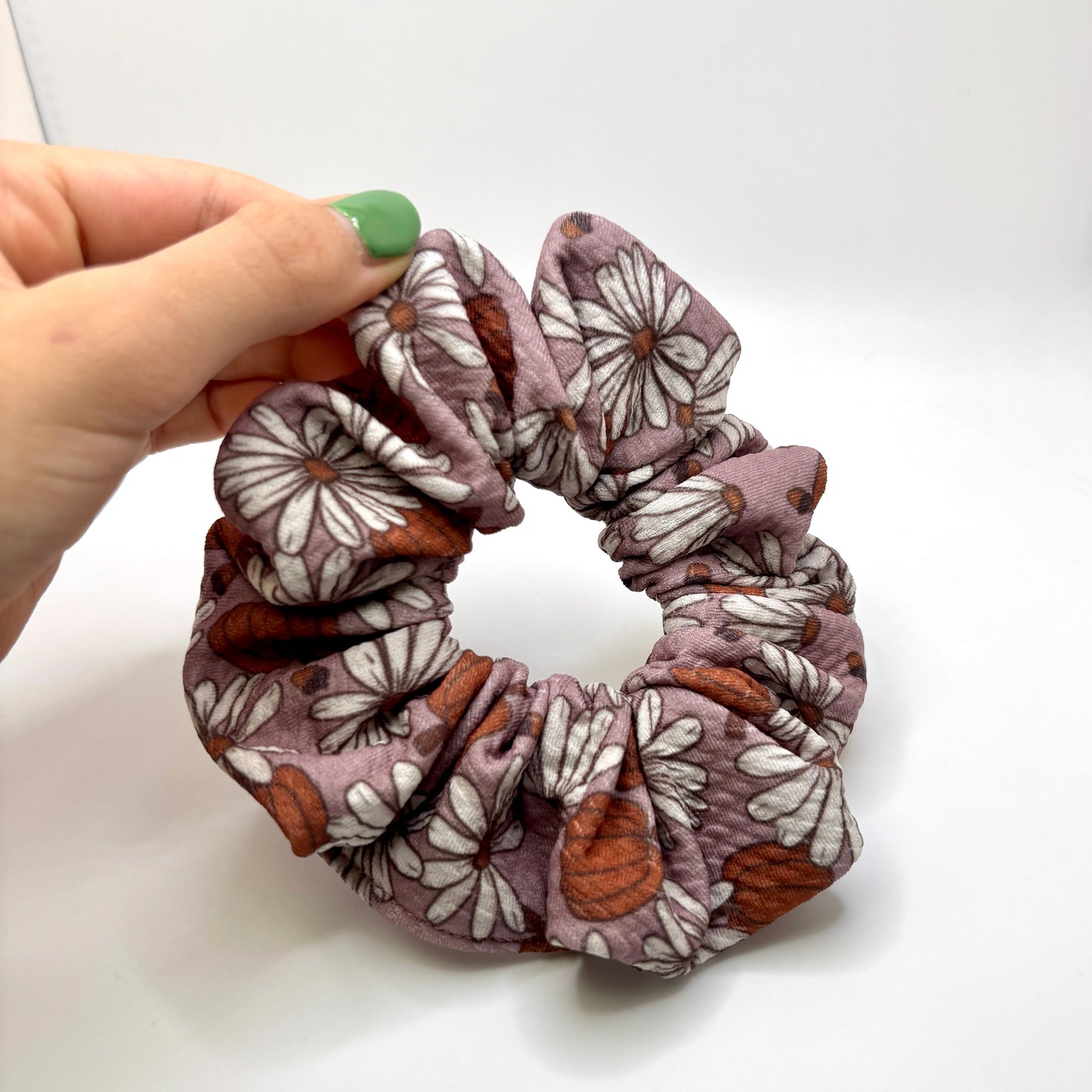 Mini Floral Pumpkin Bullet Scrunchie