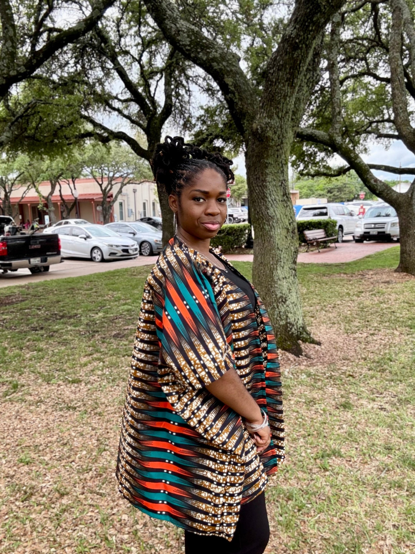 AMARA Vibrant African Print Kimono Jacket – Multicolor Ankara Open Front Duster