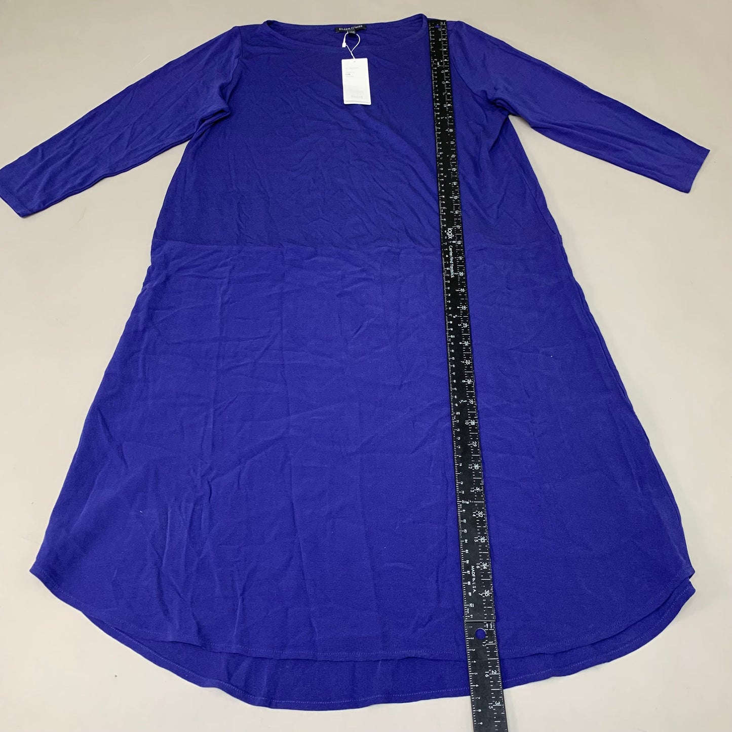 EILEEN FISHER Stretch Silk Jersey PM-Petite Medium Navy Blue S6GK-D3572P