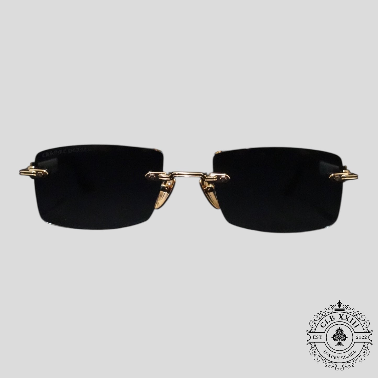 Chrome Hearts Deep II Sunglasses in White/Gold