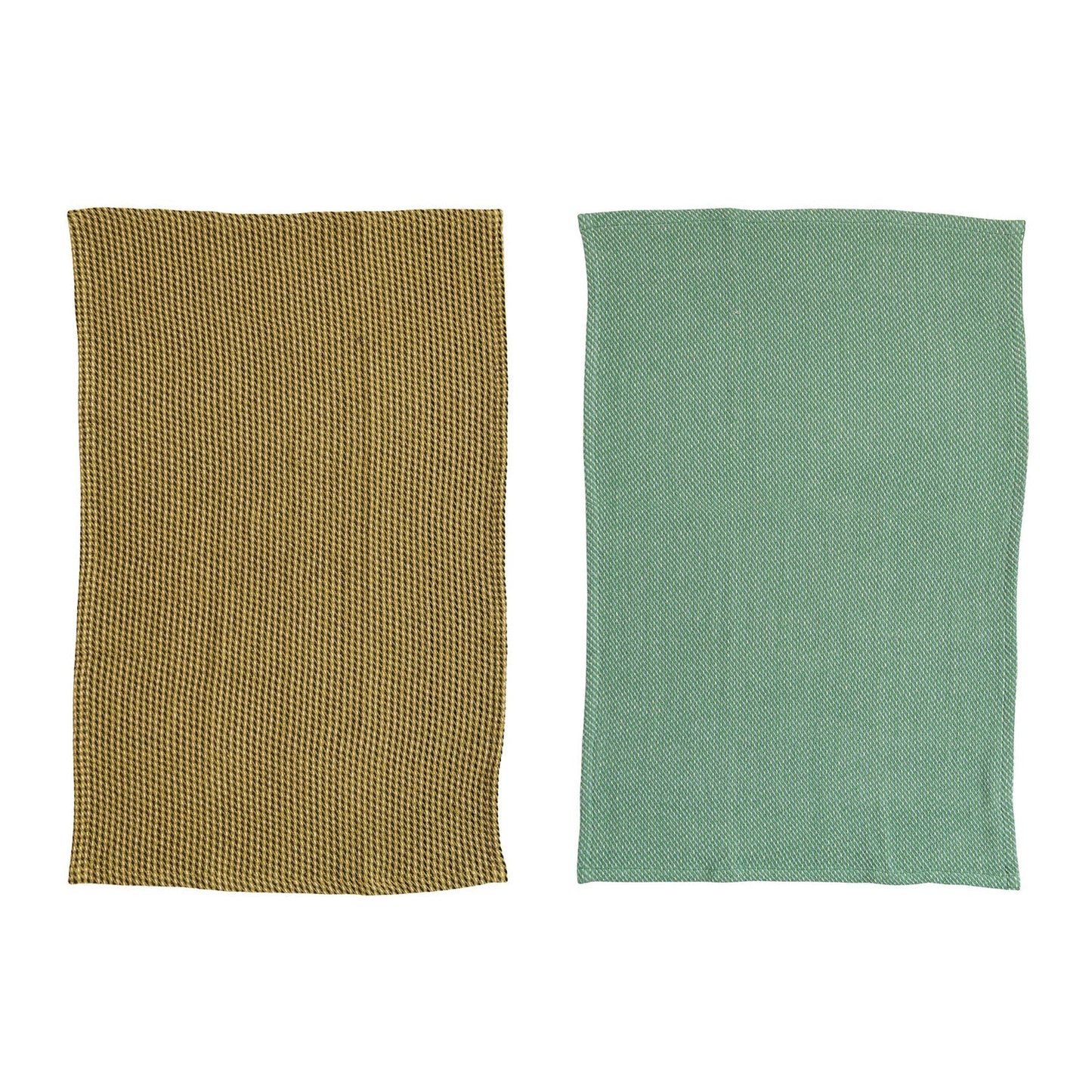 Olive & Teal Cotton Dobby Tea Towels