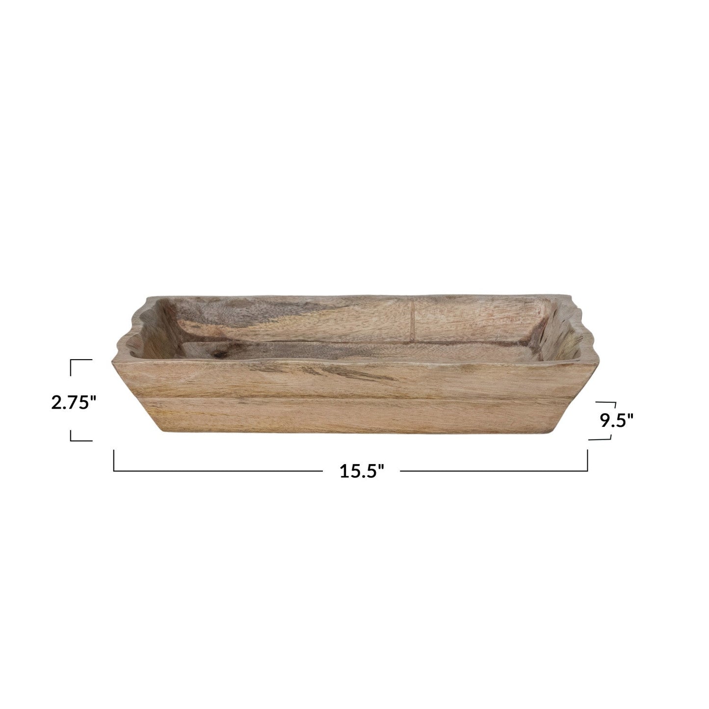 Mango Wood Scalloped Edge Tray