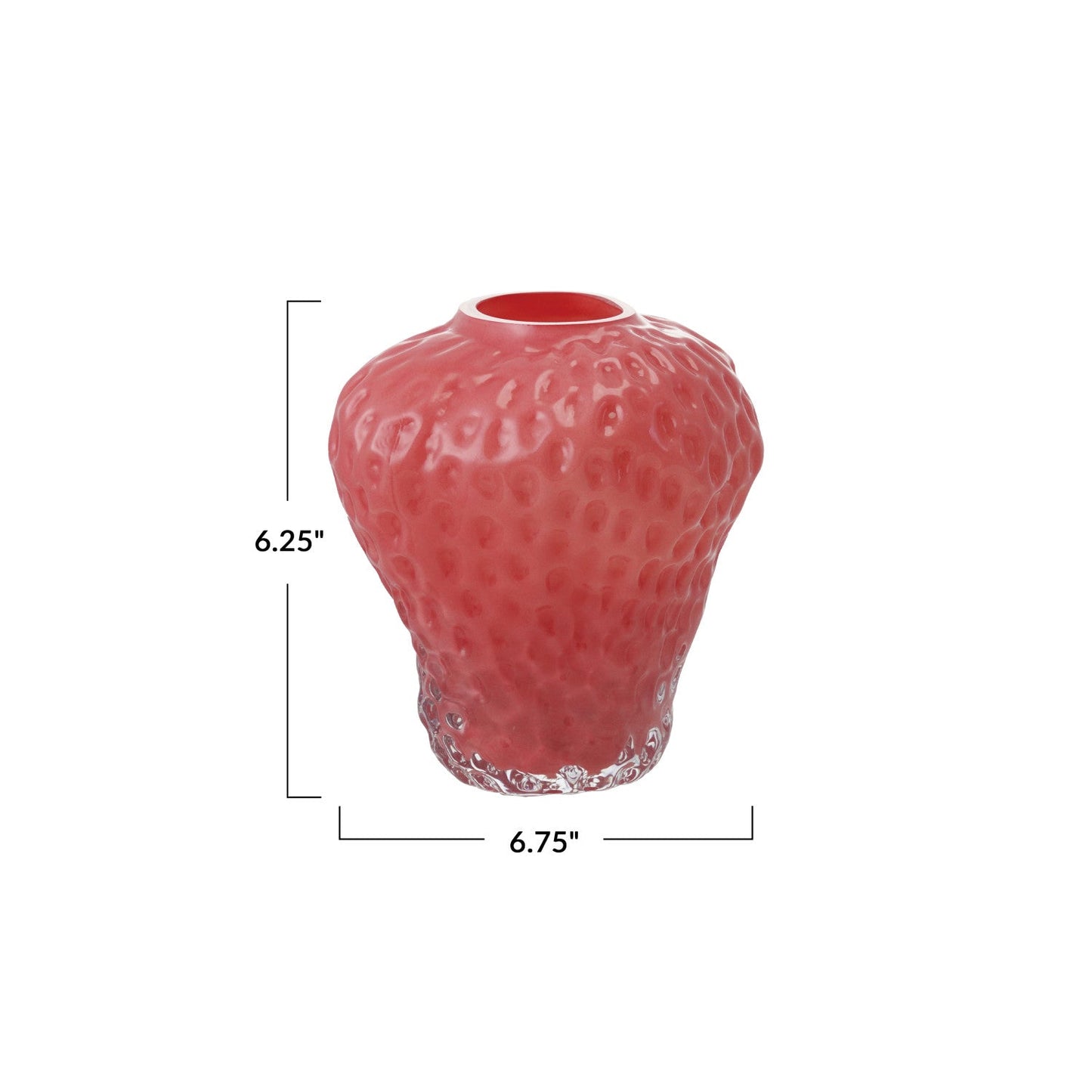 Opaque Pink Strawberry Shaped Glass Vase