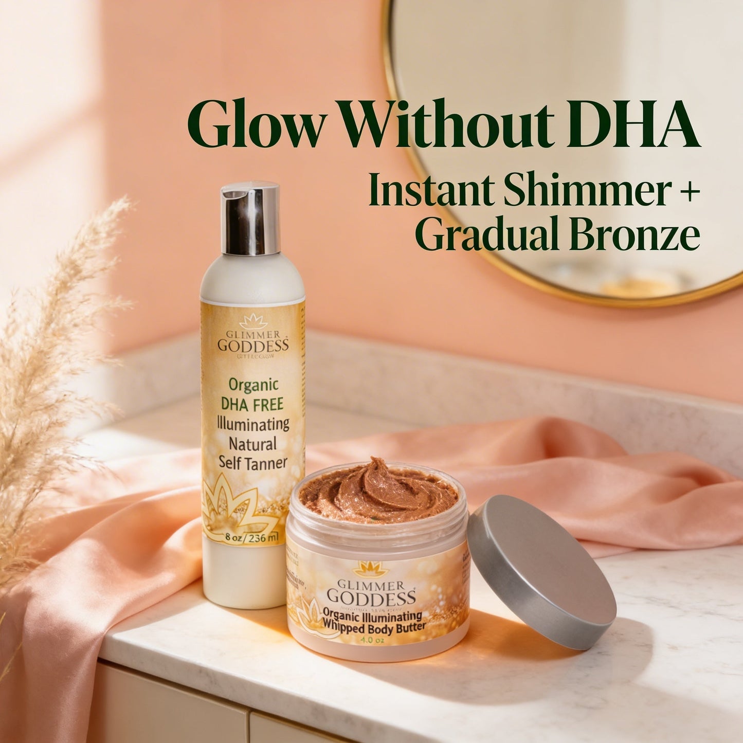 Organic DHA-Free Self Tanner + Bronzing Shimmer Bundle